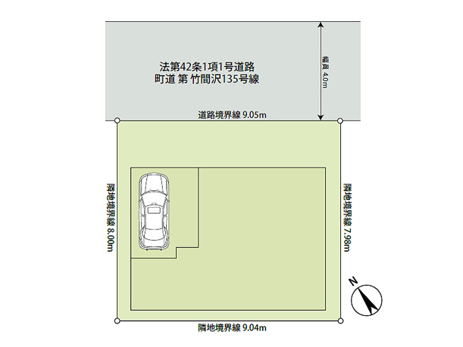 【区画図】 | 入間郡三芳町竹間沢　中古一戸建住宅　(ふじみ野店) | 整形地につき敷地形状が整った住まい。みずほ台駅徒歩17分