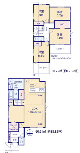 筑紫野市二日市南２丁目の新築一戸建の間取り