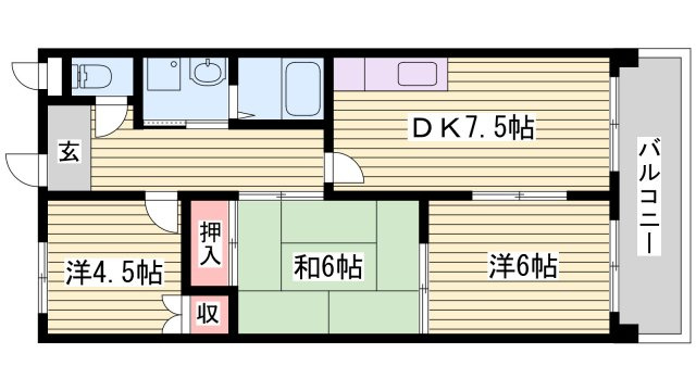 ロイヤルコーポ西明石の間取り