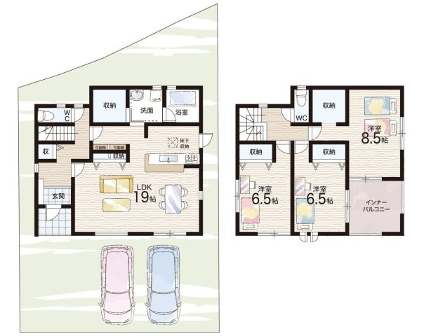 ●31(土)1(日)3(祝)現地案内可能！　生駒郡斑鳩町法隆寺　第1期　全2邸の間取り|1号地
