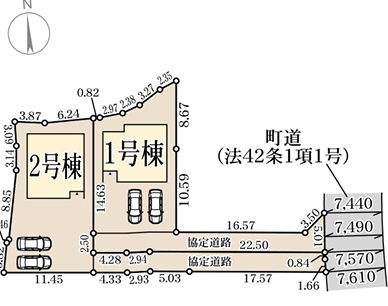 ●24(土)25(日)現地案内可能！　生駒郡斑鳩町法隆寺　第1期　新築一戸建ての区画図|全2区画