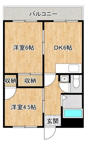 寝屋川市清水町の賃貸マンションの間取り