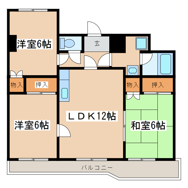 パミールハイツⅡの間取り