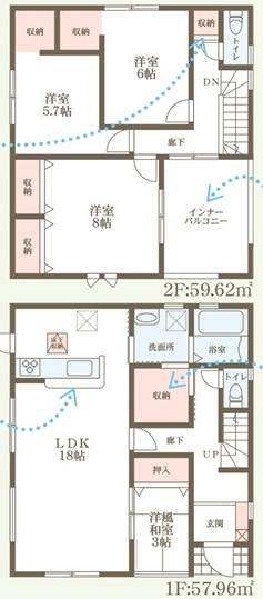 ●生駒郡斑鳩町法隆寺　第1期　新築一戸建ての間取り|2号地