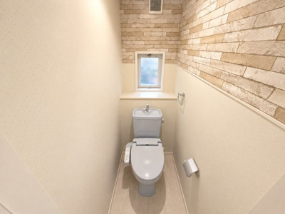 【トイレ】 | 堺市東区北野田　中古戸建 | 綺麗なトイレです。
※家具等はAIで加工して無くしております。
