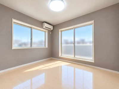 【洋室】 | 堺市東区北野田　中古戸建 | 陽射しの差し込む明るいお部屋です。子供部屋におすすめです。
※家具等はAIで加工して無くしております。