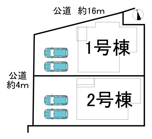 半田市亀崎高根町7丁目　全2棟　1号棟の区画図|全2区画分譲地☆