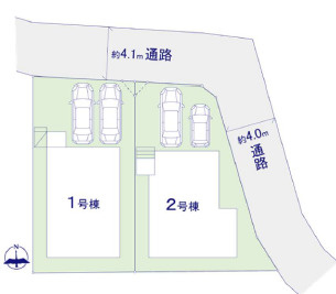 筑紫野市二日市北６丁目の新築一戸建の区画図