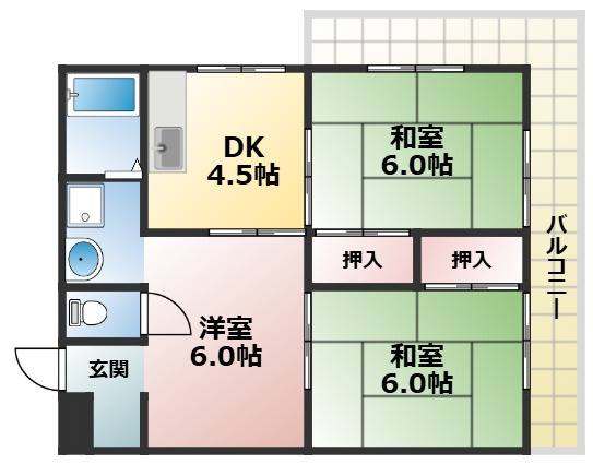 三上マンションの間取り