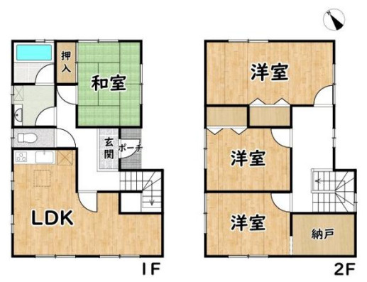 姫路市夢前町寺の中古一戸建の間取り