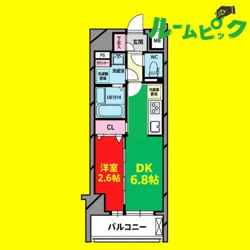ディアレイシャス東別院Ⅲ　名古屋市賃貸　仲介手数料無料の間取り