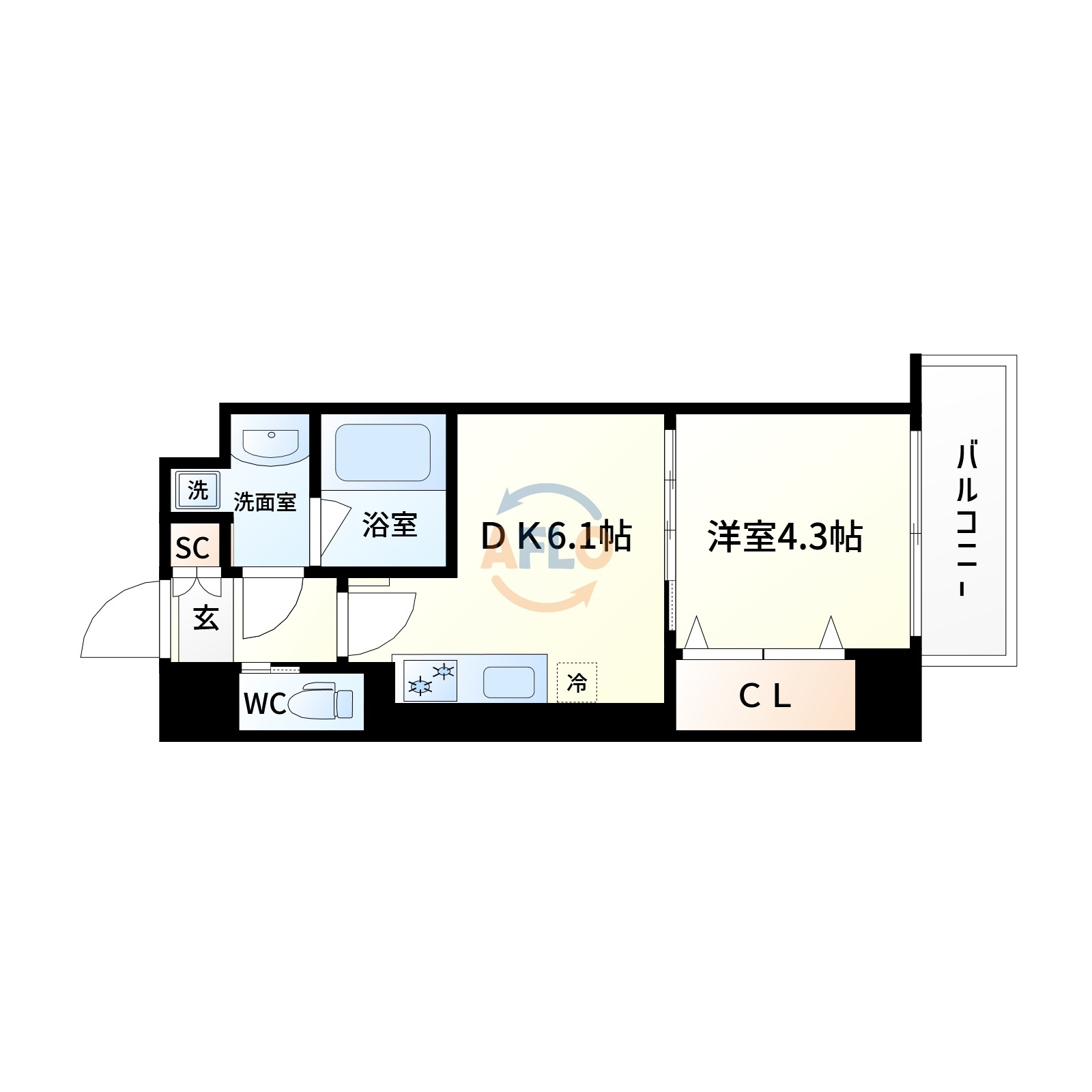 リッジガーデン江坂Ⅱの間取り|RIDGEガーデン江坂Ⅱ　間取り