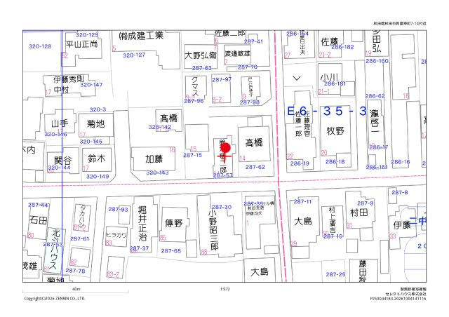 秋田市新屋寿町売地の地図