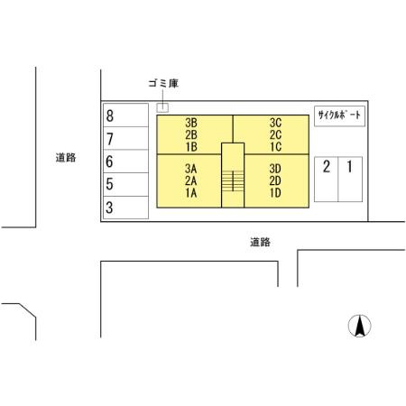 Sunrise岡山駅前の区画図
