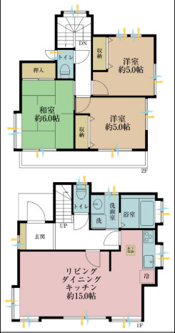 流山市江戸川台西3丁目　中古戸建　平成8年築の間取り