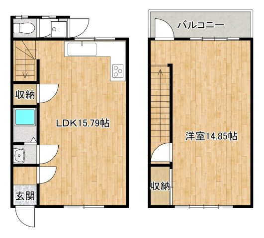 寝屋川市高柳２丁目のテラスの間取り