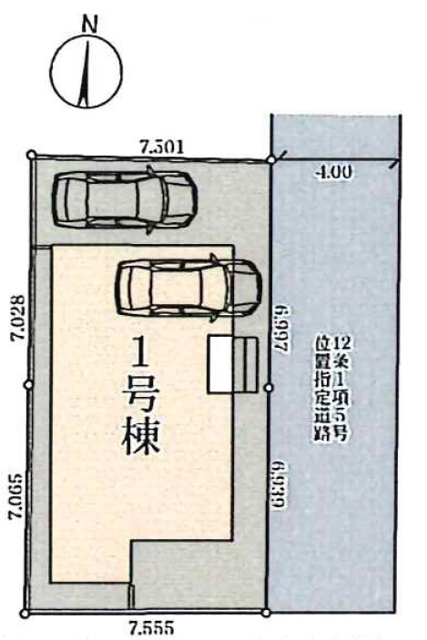 三郷市　栄1丁目　新築戸建　全1棟  の区画図|区画図です