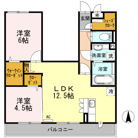 グラン レーヴ Ⅰの間取り