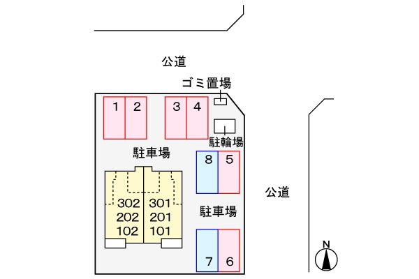 ベル星宮の駐車場