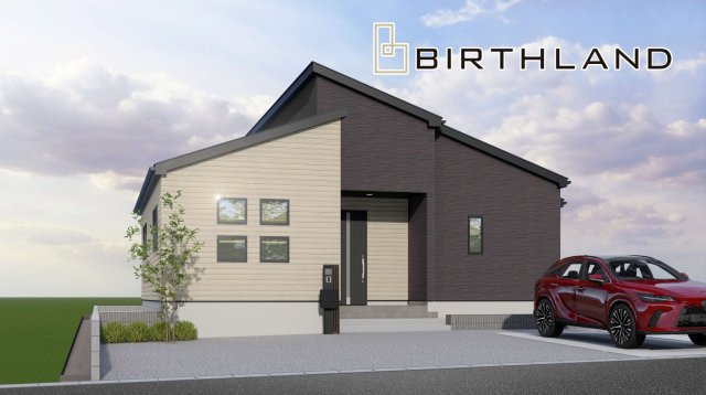 新築戸建・新築建売　郡山市うねめ町　富田西小・第六中の外観パース|完成予想図
