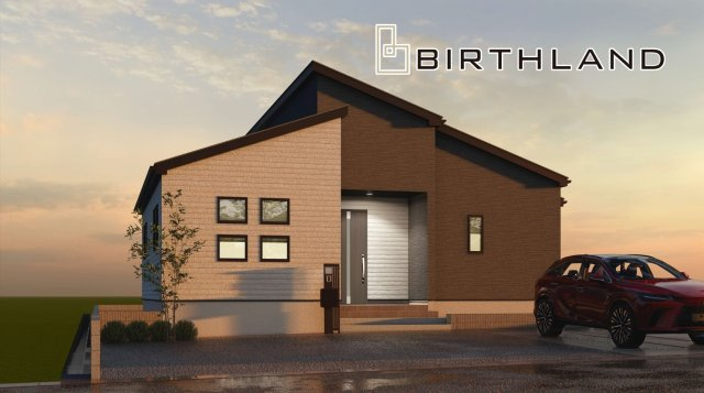 新築戸建・新築建売　郡山市うねめ町　富田西小・第六中の外観パース|完成予想図