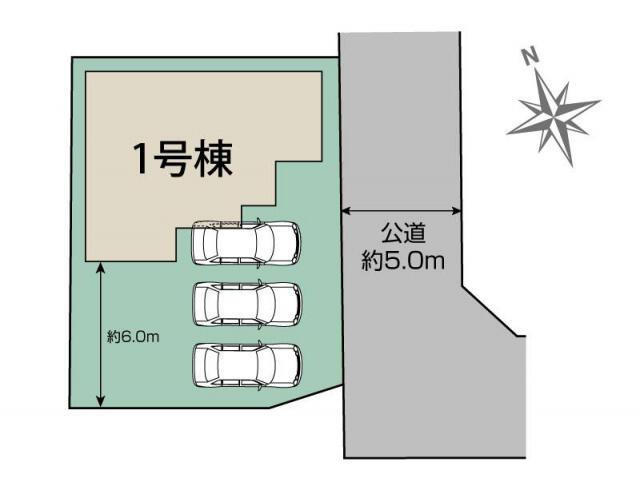 新築戸建て・仲介手数料無料）津島市喜楽町２期１棟／２期１号棟の区画図|津島市喜楽町2期1棟 区画図