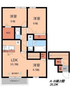 Garden　House　A・B棟の間取り