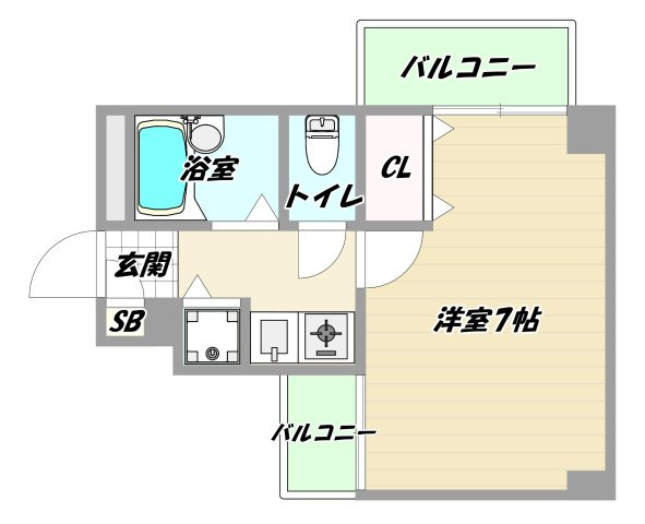 大阪市淀川区東三国１丁目の賃貸マンションの間取り