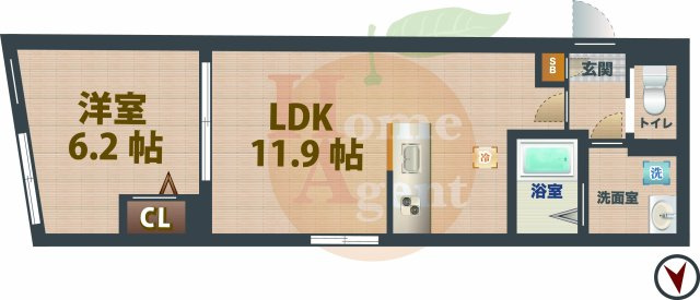 【間取り】 | プラティーク高円寺北 | 1LDKのお部屋です。