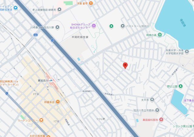 加古川市平岡町新在家　土地の地図