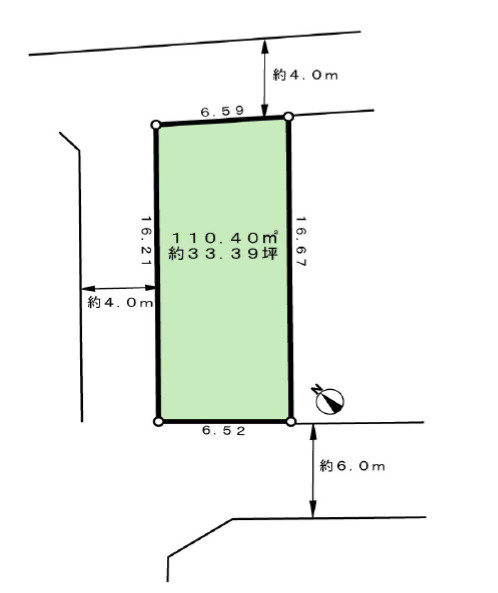 加古川市平岡町新在家　土地の土地図|敷地約33.3坪です。