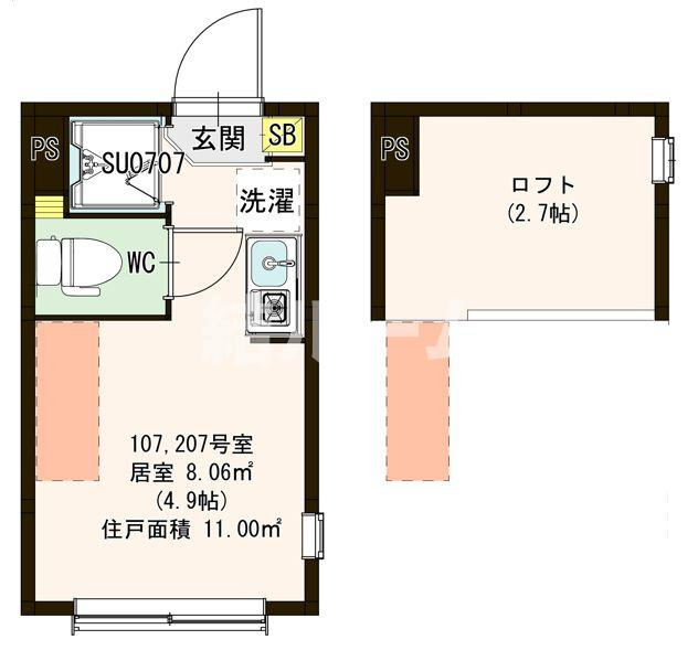 板橋区大山西町のアパートの間取り