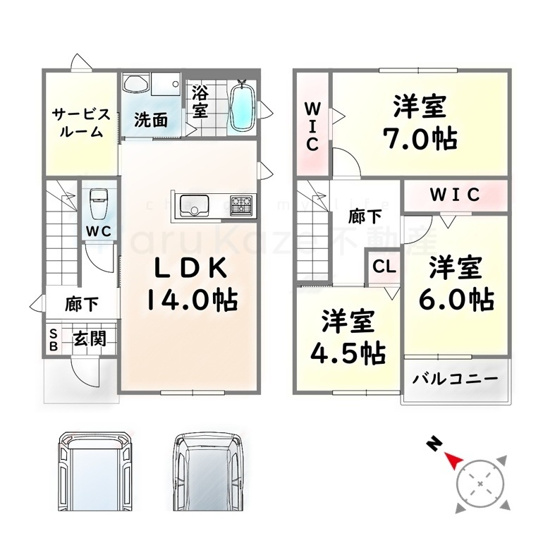 【間取り】 | 軍水町KODATEXⅤA棟【名古屋市賃貸・戸建】