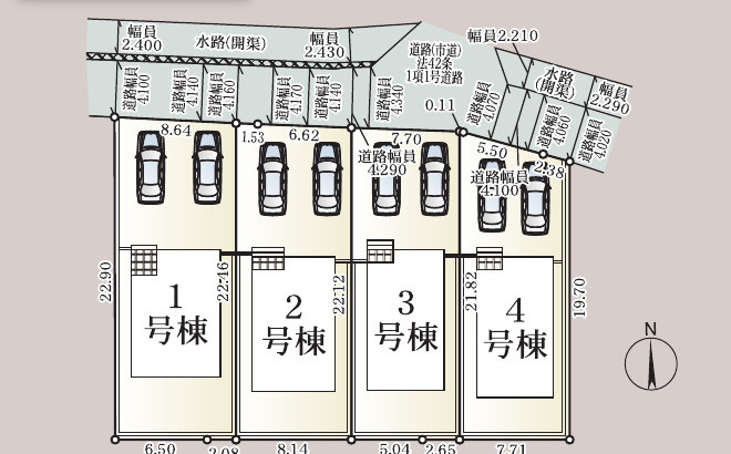 クレイドルガーデン佐賀市高木瀬東 第19 4号棟の区画図