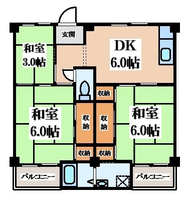 【間取り】 | ビレッジハウス鈴蘭台