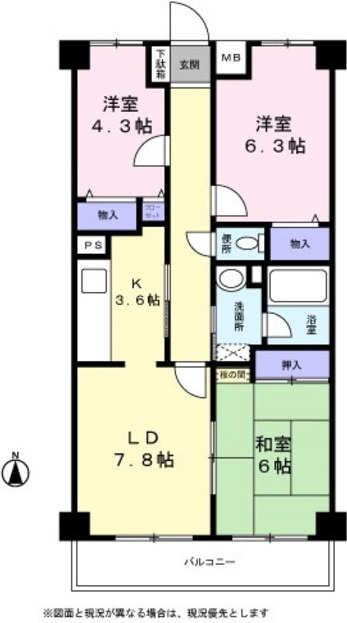 プラム・ブラッサム池の端　壱番館の間取り