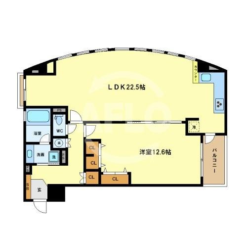 グレンパーク梅田北　扇町小学校区の間取り|グレンパーク梅田北　開放感のある間取り