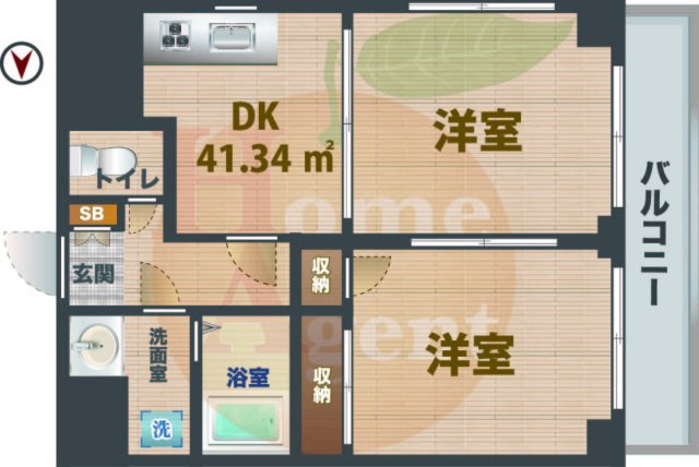 【間取り】 | クレアパーク野方 | 2DKのお部屋です。