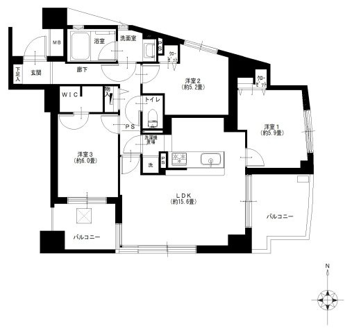 マークス亀戸の間取り|マークス亀戸：南向き角部屋！全居室収納・窓が付いた３ＬＤＫリノベーション物件はフラット３５＆住宅ローン減税利用可能です！