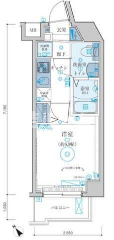 豊島区東池袋２丁目の賃貸マンションの間取り