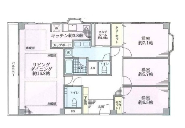麻布広尾ナショナルコートの間取り