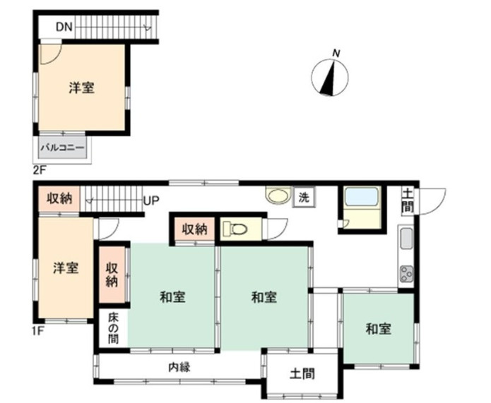 秦野市ひばりヶ丘　中古戸建の間取り