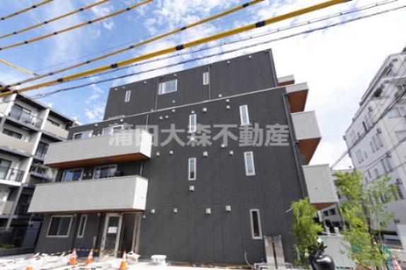 skye池上の外観|2024年6月築　鉄骨造地上5階建て総戸数16戸オートロック宅配BOXエレベーター付　
東急池上線池上駅最寄り徒歩8分の東京都大田区池上8丁目の落ち着いた住環境！
