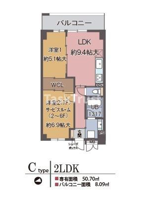 【間取り】 | パラファーレ・玉造