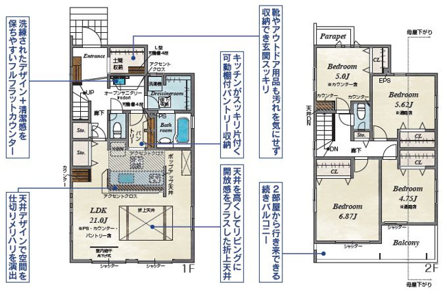 【間取り】 | 東村山市久米川町3丁目　新築戸建　全2棟