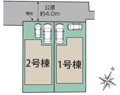 【区画図】 | 東村山市久米川町3丁目　新築戸建　全2棟