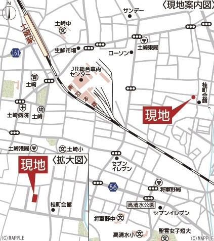 秋田市将軍野東第5の地図