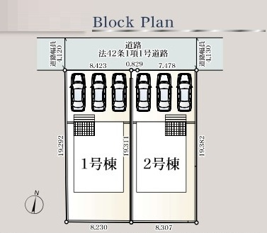 【仲介手数料無料】新築戸建　深谷市武蔵野1515-3（全2棟）の区画図