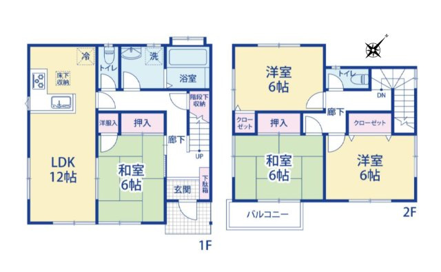 ふじみ野市西鶴ケ岡２丁目の中古一戸建の間取り|全居室6帖以上で住空間ゆったりの4LDK！
南東向きで陽当り良好♪
リフォーム済みでキレイな住まいです。