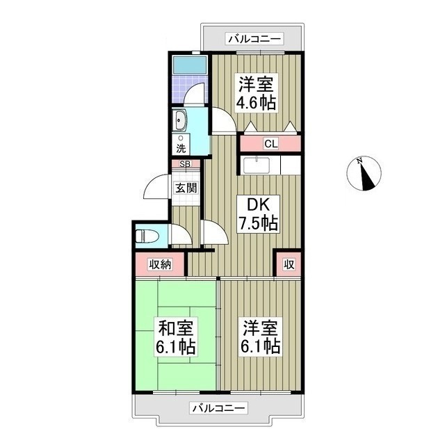 レグルス松戸A棟の間取り